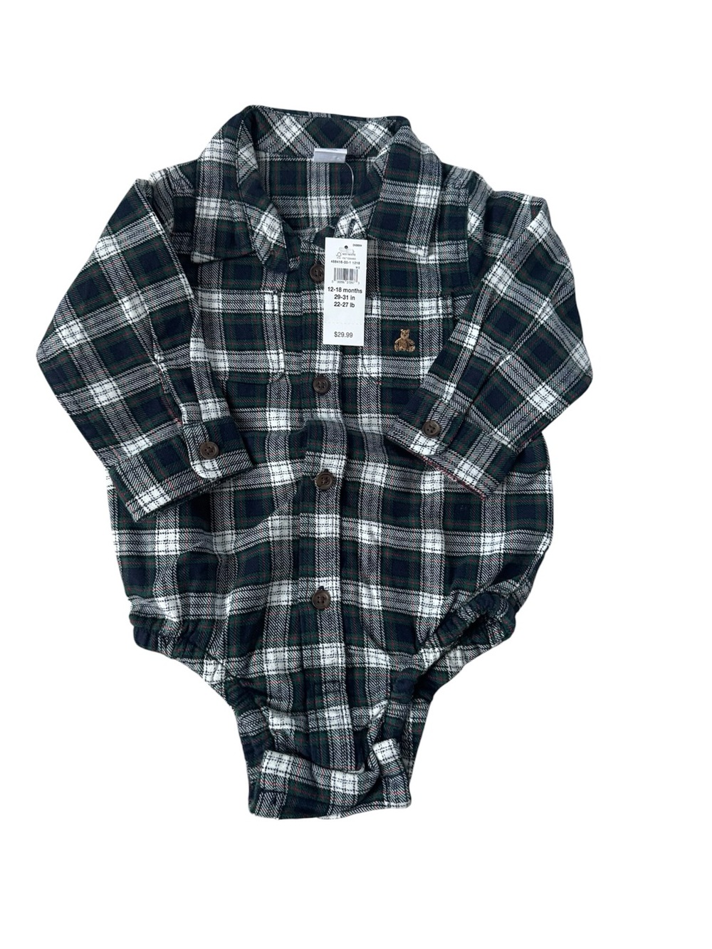 GAP Baby Flannel Bodysuit Size 12-18 months